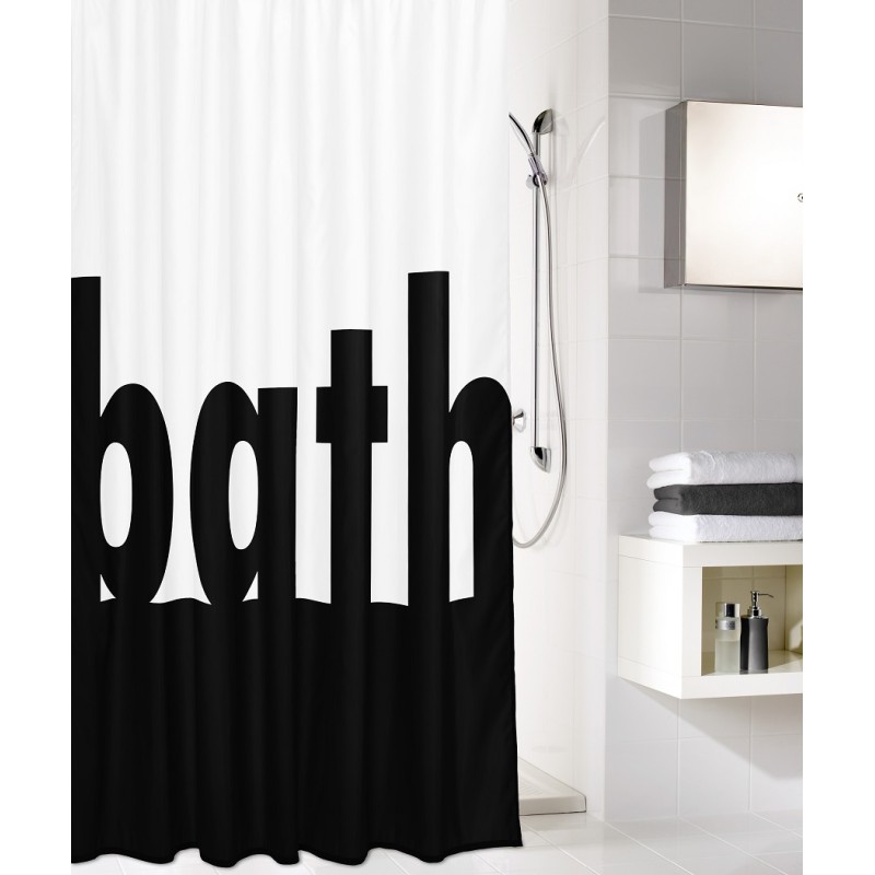Κουρτίνα Μπάνιου Bath  - Λευκό/Μαύρο