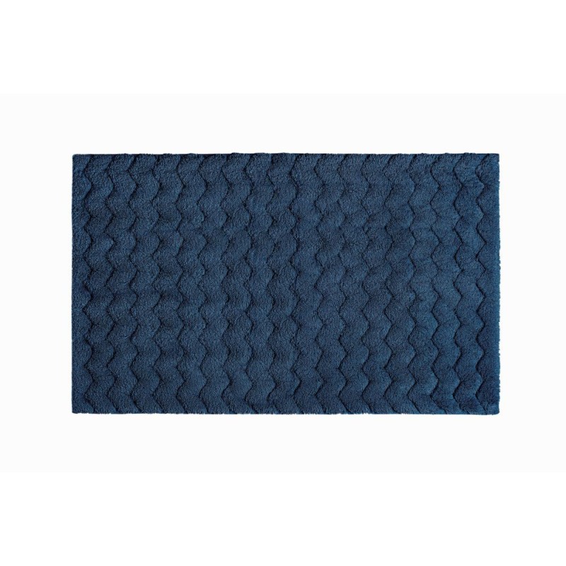 Chevron Bath Rug - Steelblue