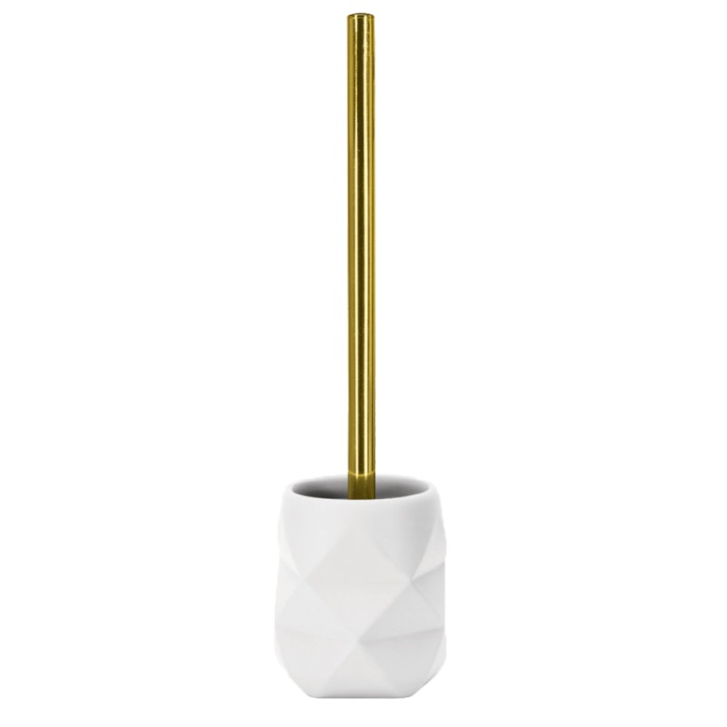 Golden Crackle Wc Brush - White