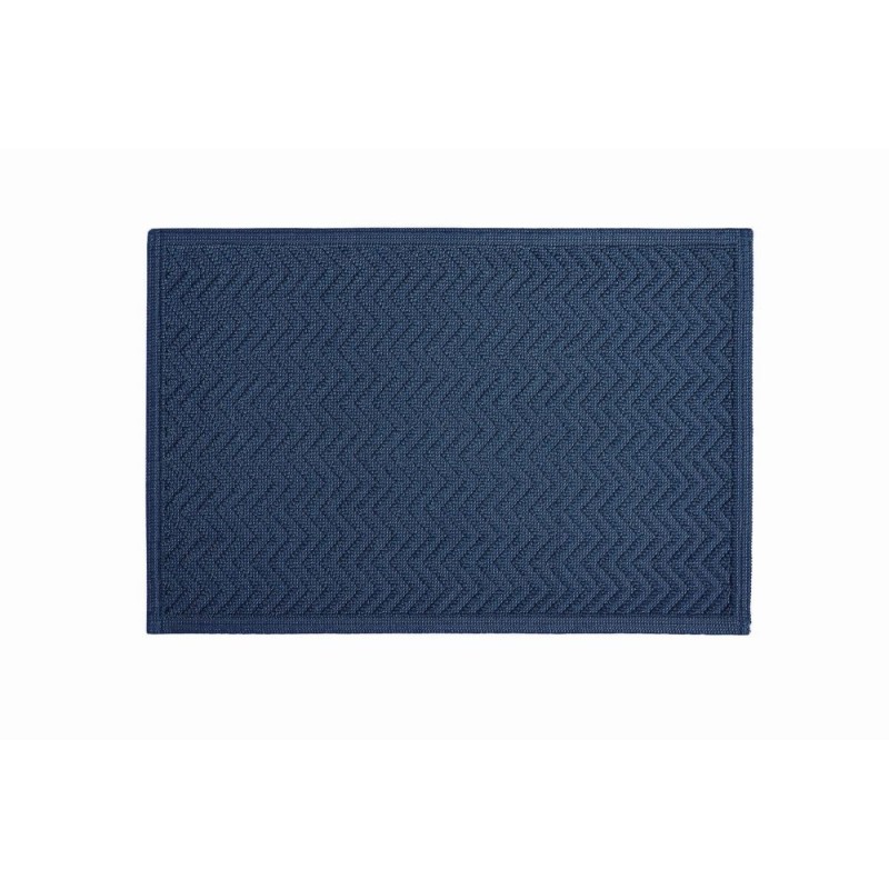 Chevron Bath Mat - Steelblue