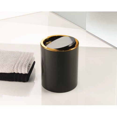 Golden Clap Waste Bin (5 Litres) - Black