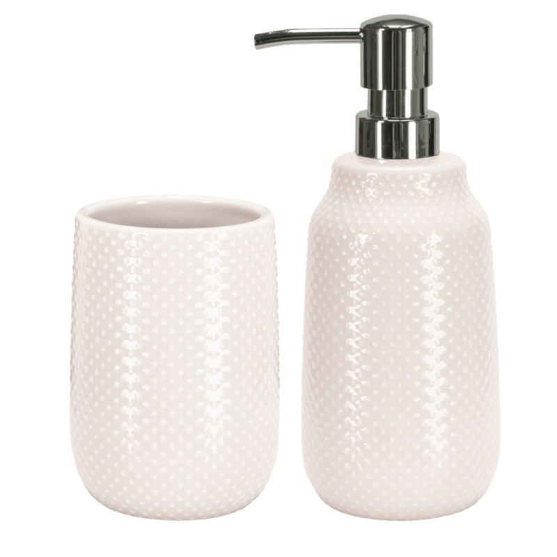 Dotty Sandbeige 2 Pcs Set - White