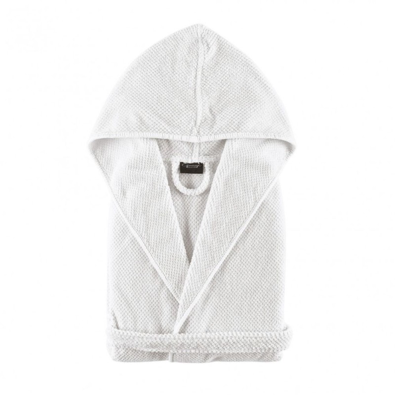 Graccioza Bee Waffle Robe For Kids - White