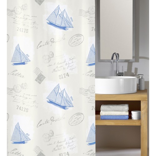 Sail Away Shower Curtain - Steelblue