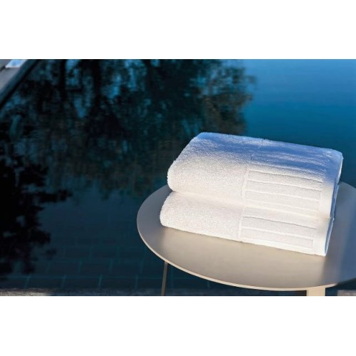 Stripe Bath Towel - White