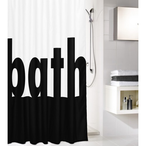 Κουρτίνα Μπάνιου Bath  - Λευκό/Μαύρο