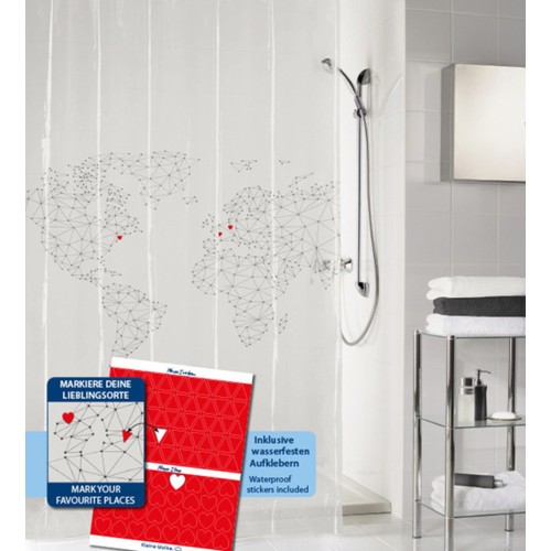 Reiselust Shower Curtain - Transparent