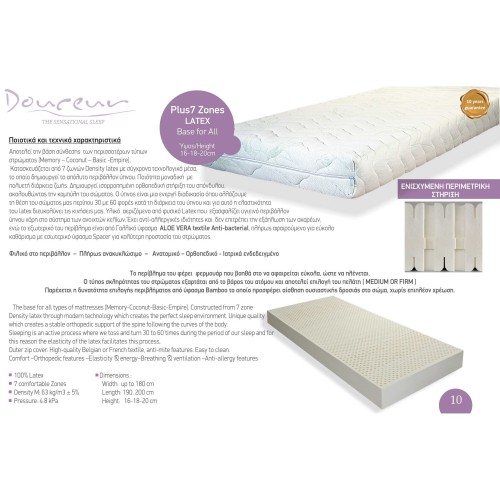 Στρώμα Ύπνου Plus7 Zones Latex Medium  - Natural