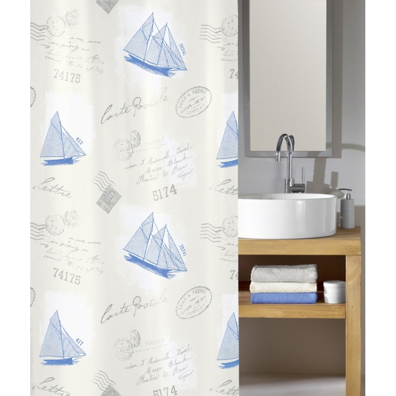 Sail Away Shower Curtain - Steelblue