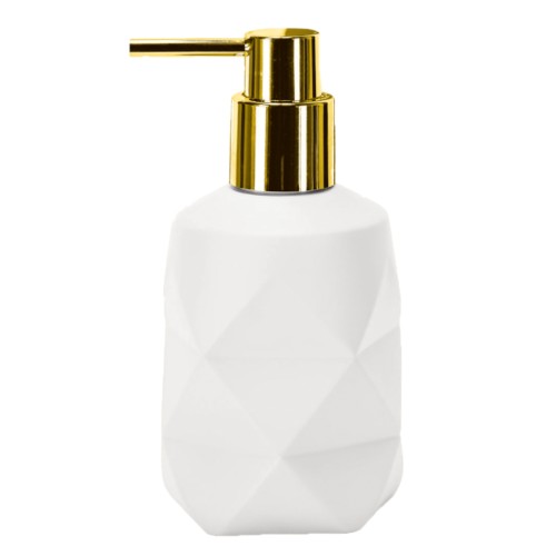 Golden Crackle Soap Dispenser - White
