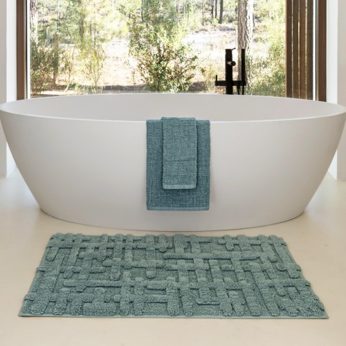 Gaufre Bath Rug - White