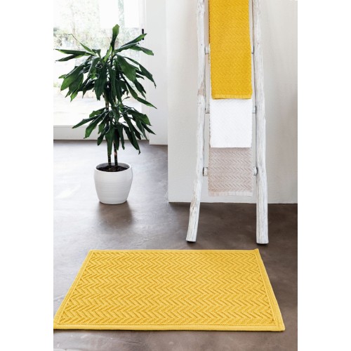 Chevron Bath Mat - Steelblue
