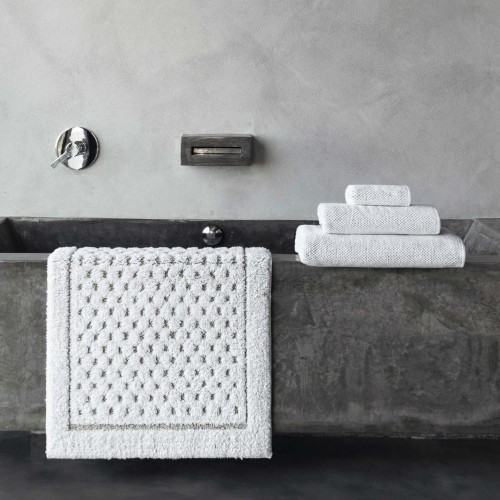 Χαλάκι Μπάνιου Linen Waffle - White