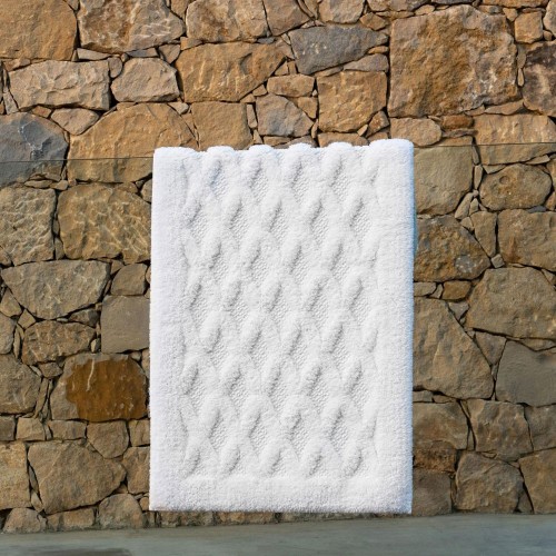 Βαμβακερό Χαλάκι Μπάνιου Diamante - White