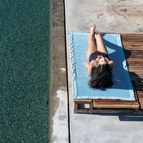 Graccioza Beach Towel Cotton Duo Deck Towel - Steelblue