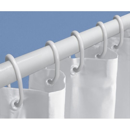 Shower Set (Rod-Rings-Shower Curtain) - White