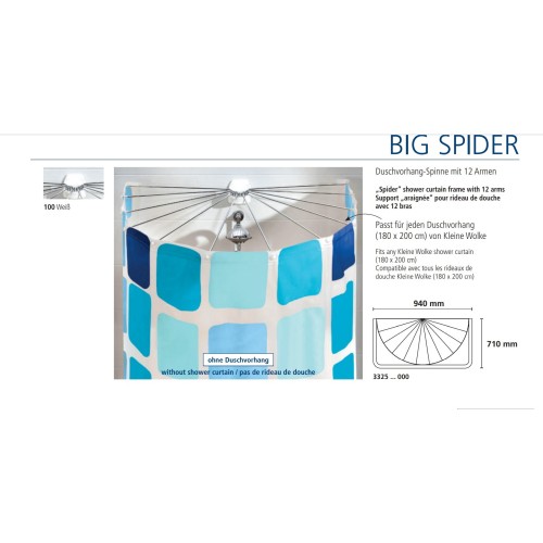 Βραχίονας Μπάνιου Big Spider Με Ακτίνες  - Χρώμιο