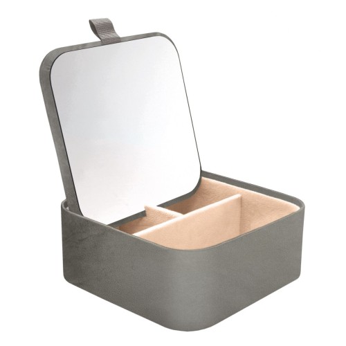 Cosmetic Organizer Covella Από Polyester Satin - Γκρι