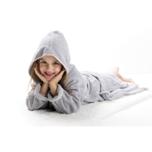 Graccioza Bee Waffle Robe For Kids - White