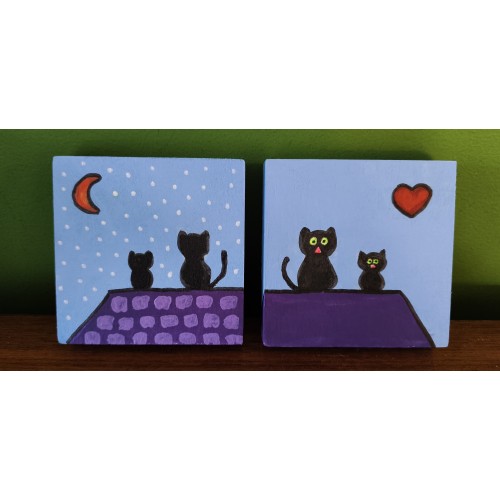 Καδράκι Mum & Kitty On A Purple Roof