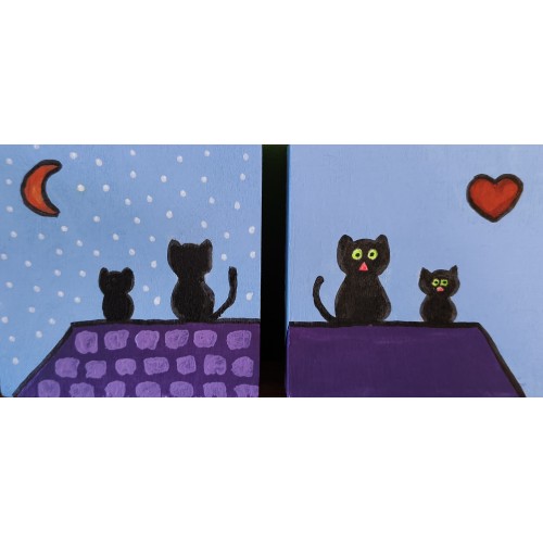Καδράκι Mum & Kitty On A Purple Roof