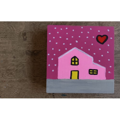 Καδράκι Pink Winter House 