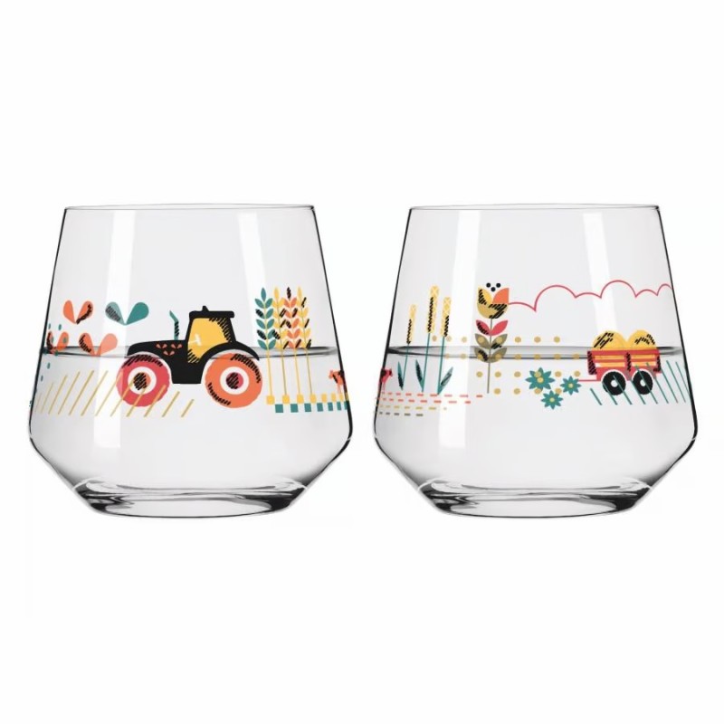 Farm Water Glass Set #2 #3 - Transparent